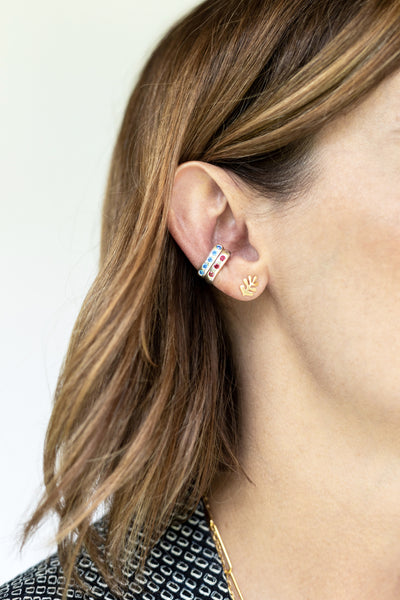 Red Zirconia Ear Cuff