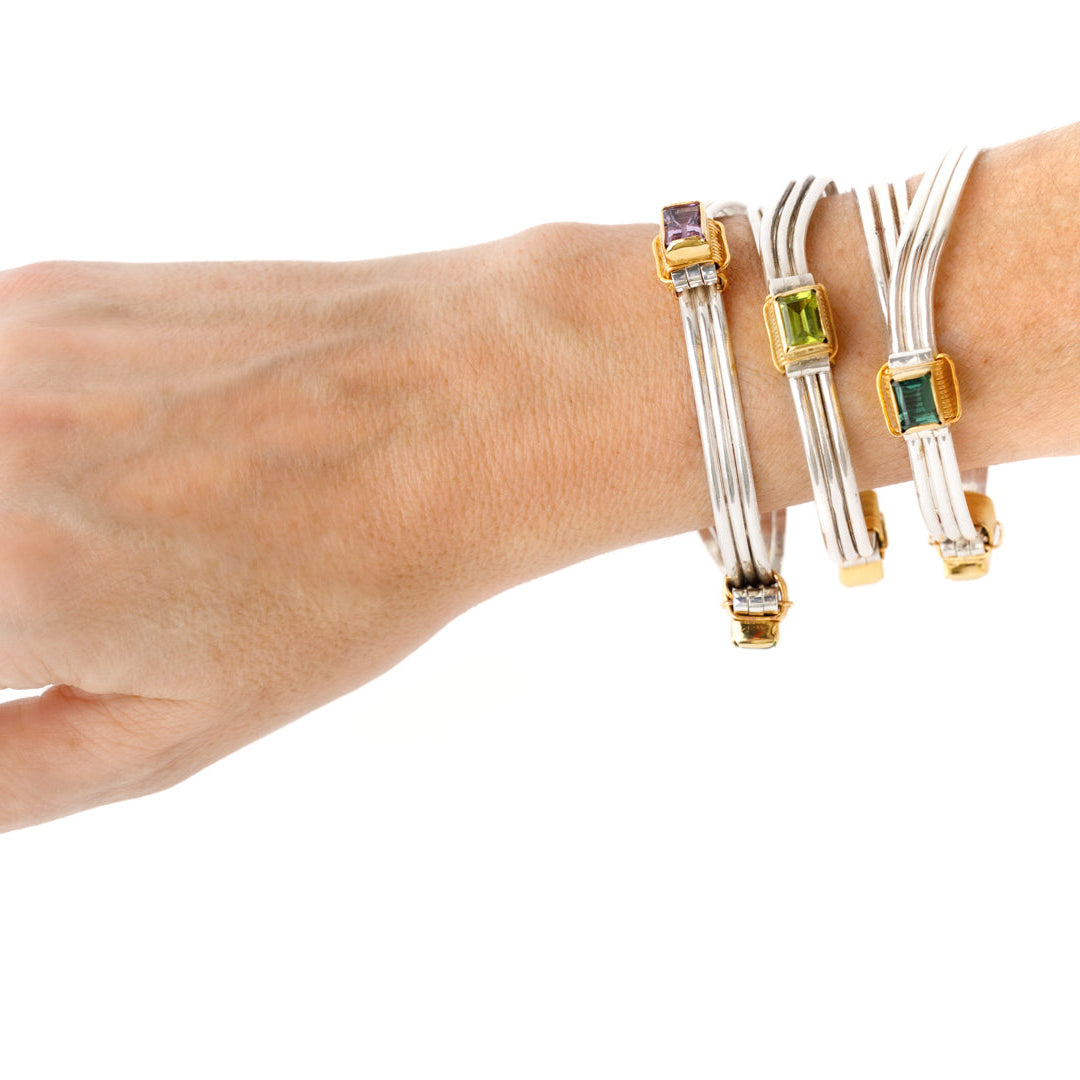 Origin Bracelet - Amethyst and Green Quartz
